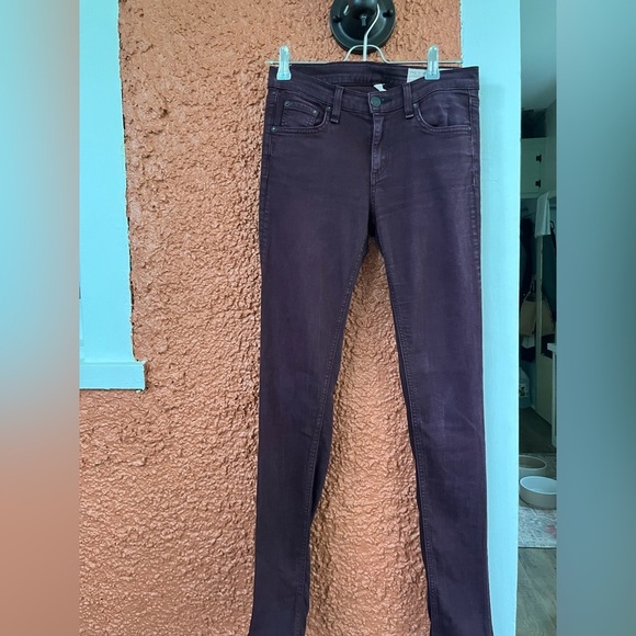 Rag And Bone Maroon Purple Skinny Jeans Logo Size 26 - Picture 1 of 8